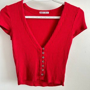 Reformation Nella Top Cherry Red